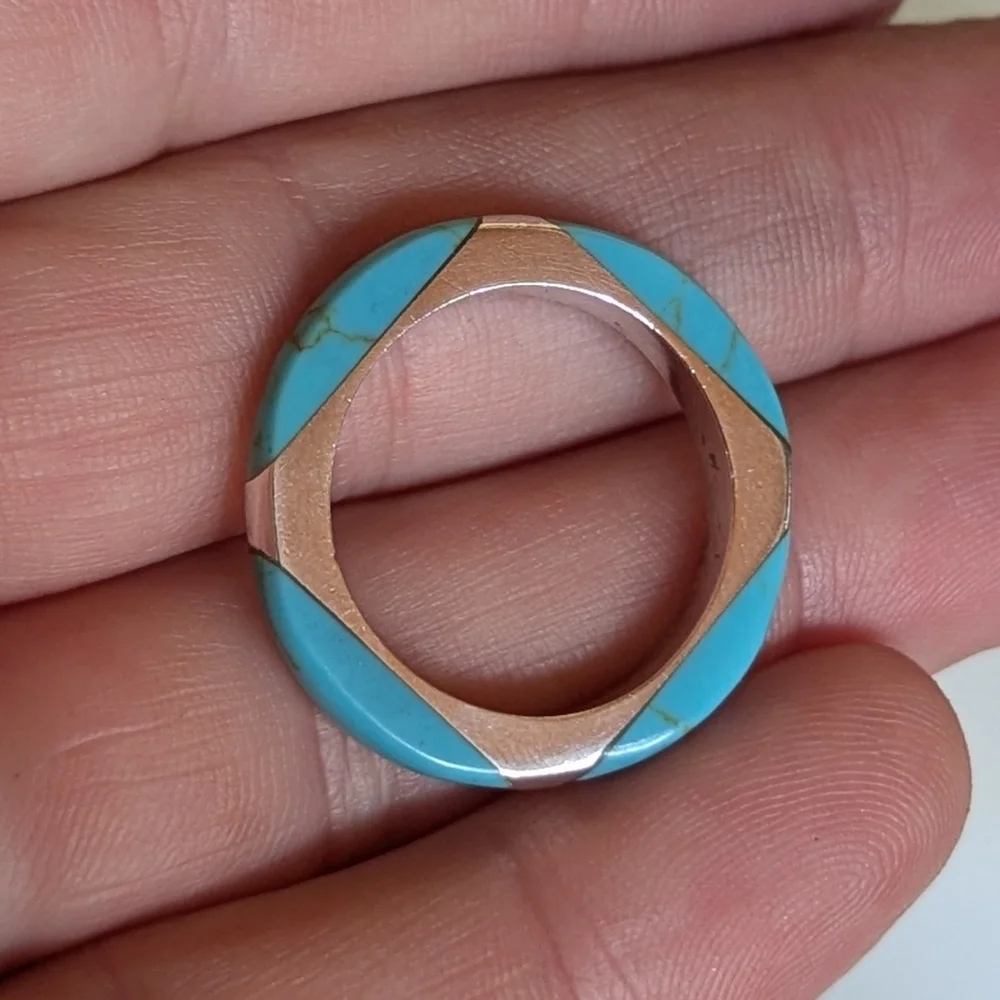 Turquoise 925 Sterling Silver Ring - Picture 5 of 14